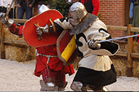 EXHIBICION ENTRENAMIENTO SELECCION ESPAÑOLA LIGA DE COMBATE MEDIEVAL CASTILLO DE BELMONTE